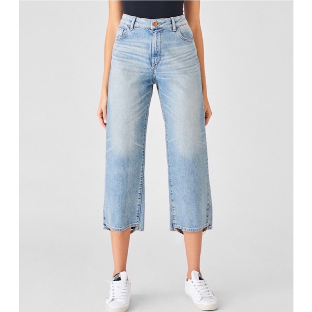 31 DL1961 Hepburn Cropped High Rise Wide Leg Jeans Belden $199 12107